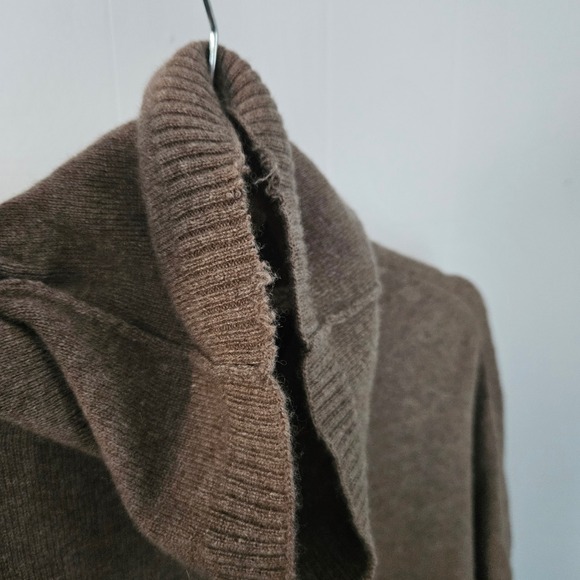 J.Jill 100% Cashmere Cowl Neck Tunic Sweater Women L Brown Short Sleeve Neutral - Picture 3 of 8